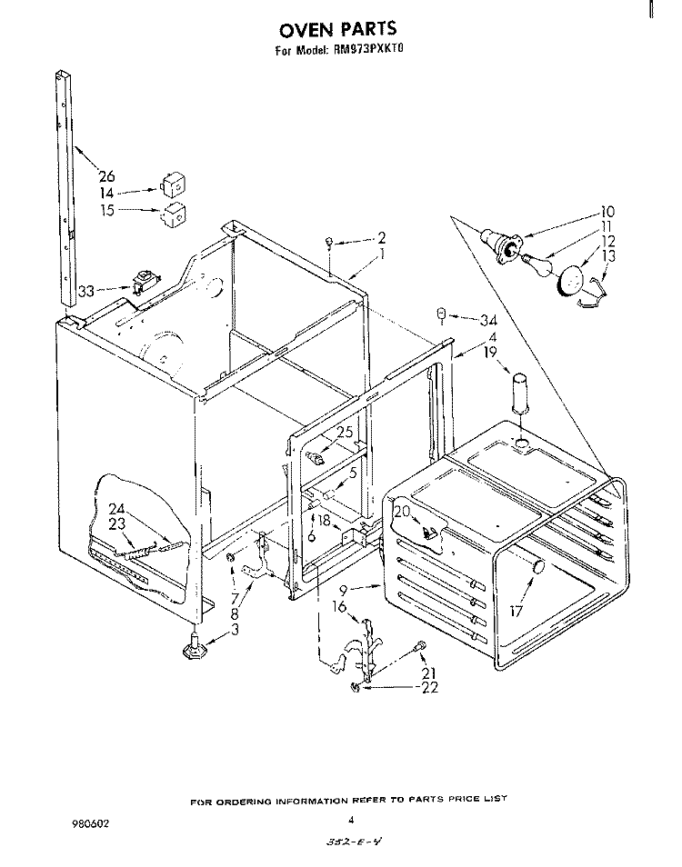 OVEN Diagram and Parts List for RM973PXKT0  Whirlpool Microwave Oven Combo