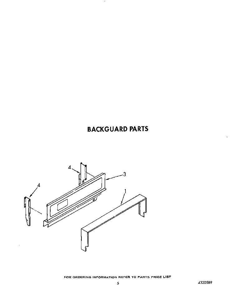 BACKGUARD Diagram and Parts List for FGP310VL3  Roper Range