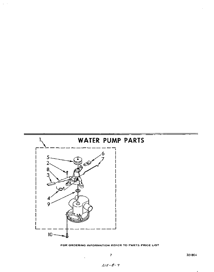 WATER PUMP Diagram and Parts List for LHC4500W1  Whirlpool Washer
