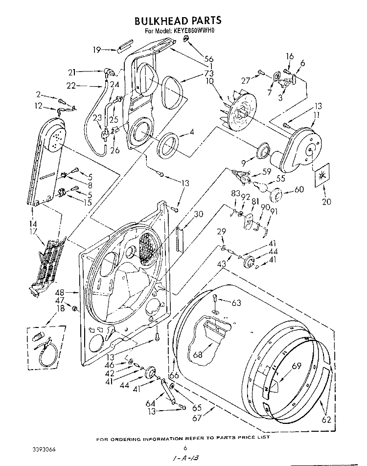 SECTION Diagram and Parts List for KEYE860WPL0  KitchenAid Dryer