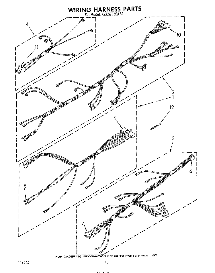WIRING HARNESS , LITERATURE AND OPTIONAL Diagram and Parts List for KEES705SWB0  KitchenAid Microwave Oven Combo