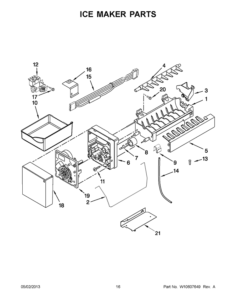 ICE MAKER PARTS Diagram and Parts List for 5KRFX9000M00  KitchenAid Refrigerator