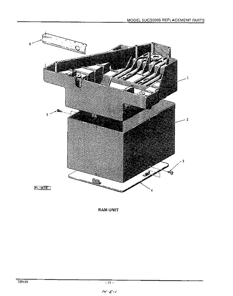 RAM Diagram and Parts List for KCS200E  KitchenAid Trash Compactor