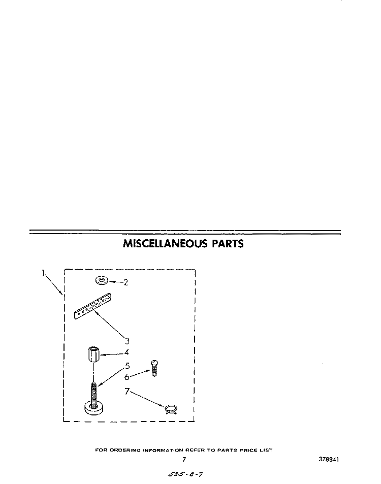 MISCELLANEOUS Diagram and Parts List for LA7400XMW3  Whirlpool Washer