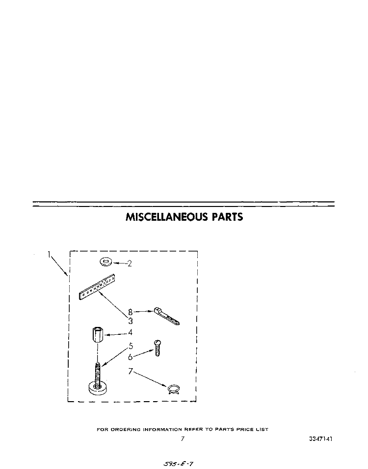 MISCELLANEOUS Diagram and Parts List for LA5530XPW7  Whirlpool Washer