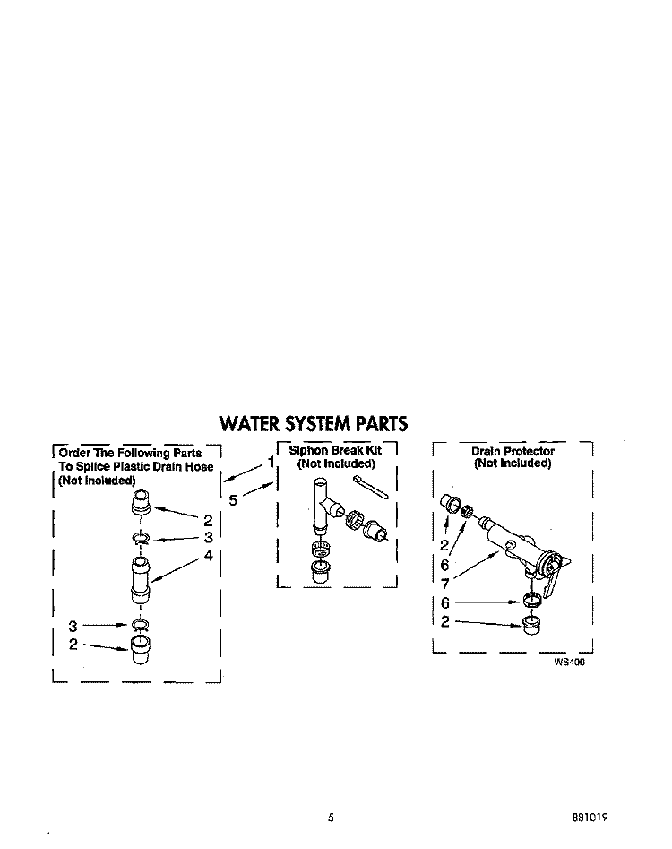 WATER SYSTEM Diagram and Parts List for LLR8245AG0  Whirlpool Washer