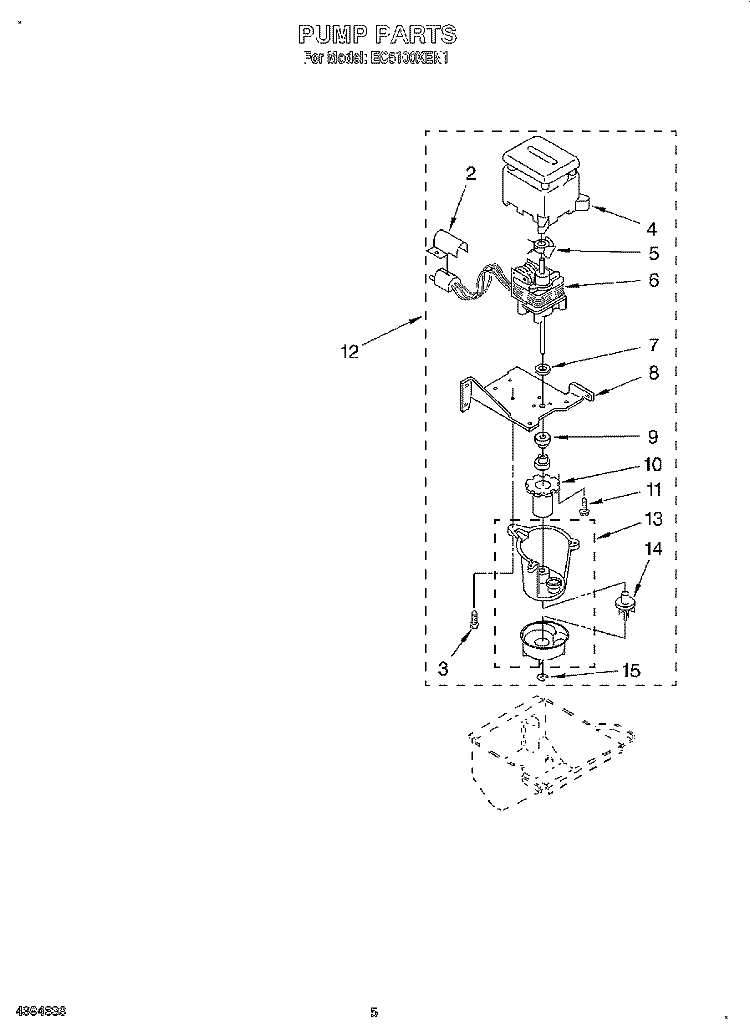 PUMP Diagram and Parts List for EC5100XEN1  Whirlpool Ice Maker