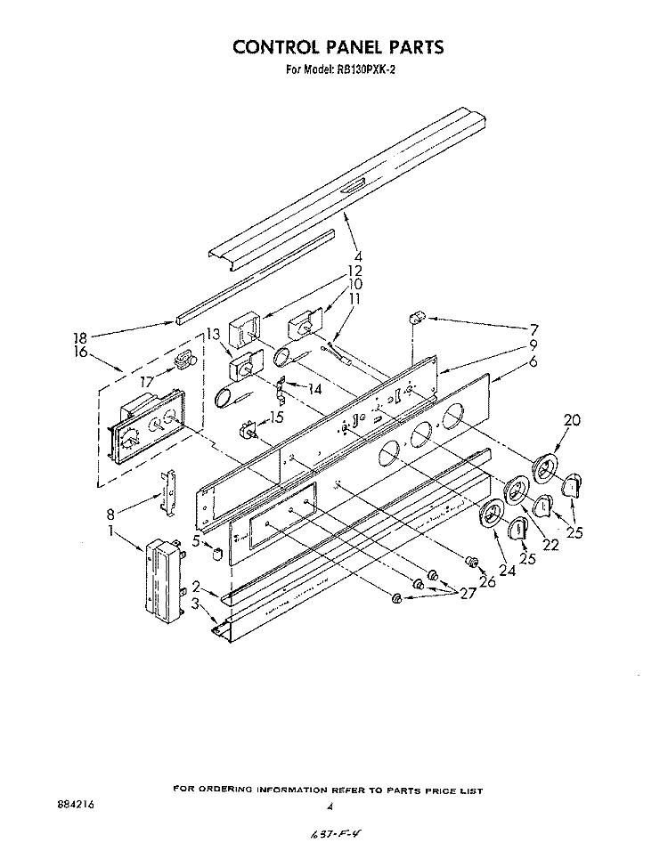 CONTROL PANEL, LITERATURE AND OPTIONAL Diagram and Parts List for RB130PXK2  Whirlpool Wall Oven