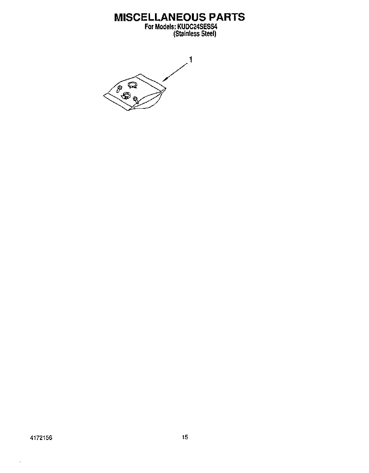 MISCELLANEOUS, LIT/OPTIONAL Diagram and Parts List for KUDC24SESS4  KitchenAid Dishwasher
