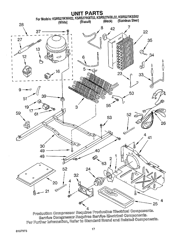 SECTION Diagram and Parts List for KSRS27IKBL02  KitchenAid Refrigerator