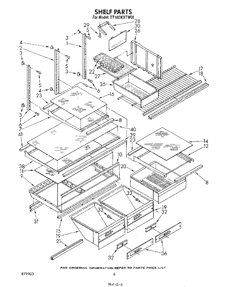SHELF , LIT/OPTIONAL Diagram and Parts List for ET18DKXTF00  Whirlpool Refrigerator