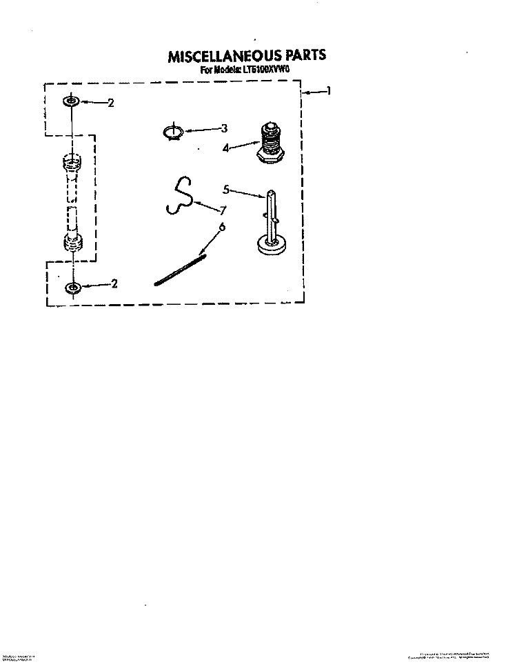 MISCELLANEOUS, LIT/OPTIONAL Diagram and Parts List for LT5100XVW0  Whirlpool Washer Dryer Combo
