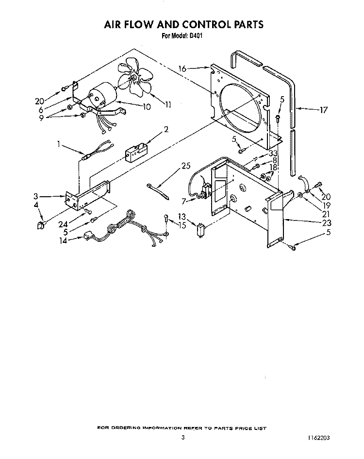 SECTION Diagram and Parts List for BFD401  Whirlpool Dehumidifier