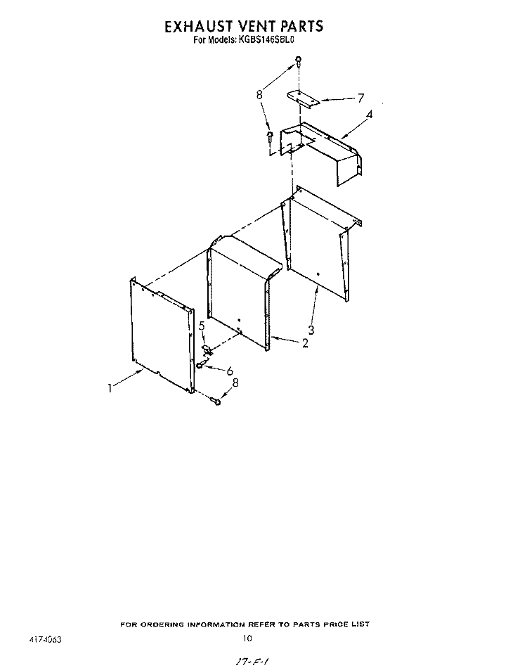 EXHAUST VENT Diagram and Parts List for KGBS146SBL0  KitchenAid Wall Oven