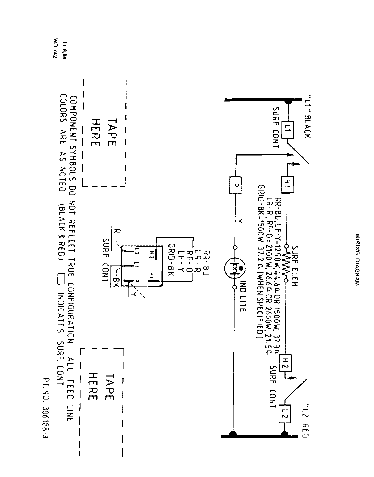 WIRING DIAGRAM Diagram and Parts List for C3157W0  Roper Range