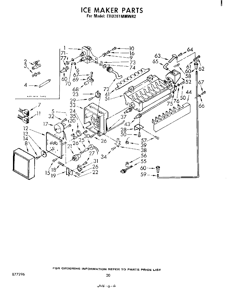 ICEMAKER, NOT ILLUSTRATED Diagram and Parts List for EHD261MMWR2  Whirlpool Refrigerator