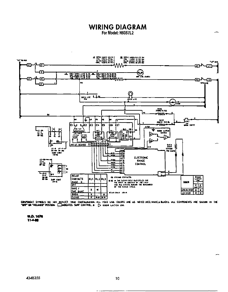 WIRING DIAGRAM Diagram and Parts List for N9357L2  Roper Range