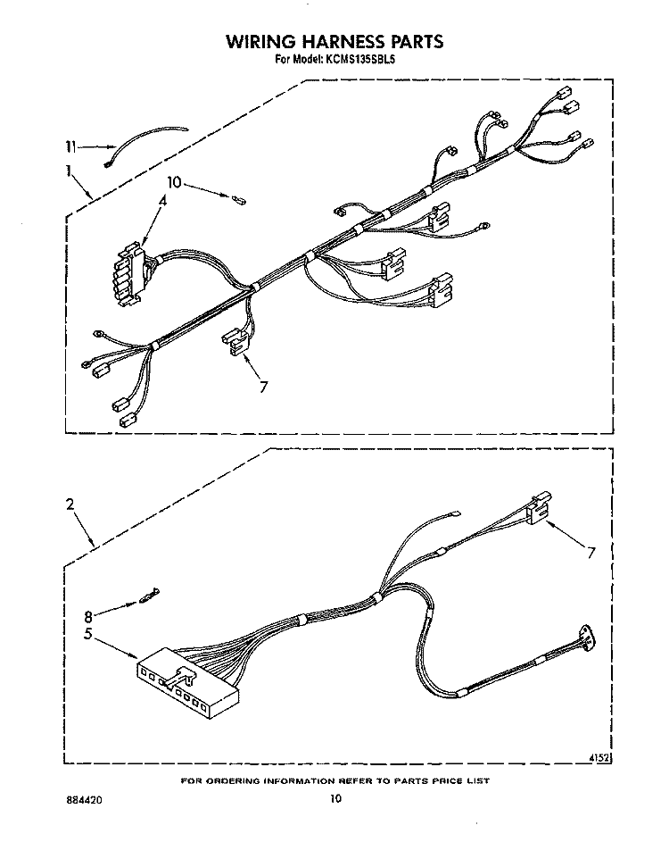 WIRING HARNESS, LIT/OPTIONAL Diagram and Parts List for KCMS135SBL5  KitchenAid Microwave