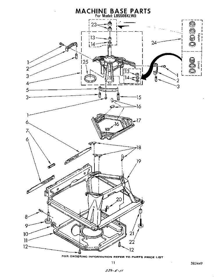 MACHINE BASE Diagram and Parts List for LB5500XKW0  Whirlpool Washer