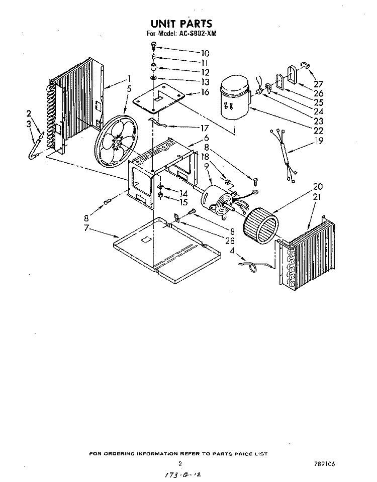 SECTION Diagram and Parts List for ACS802XM  Whirlpool Air Conditioner
