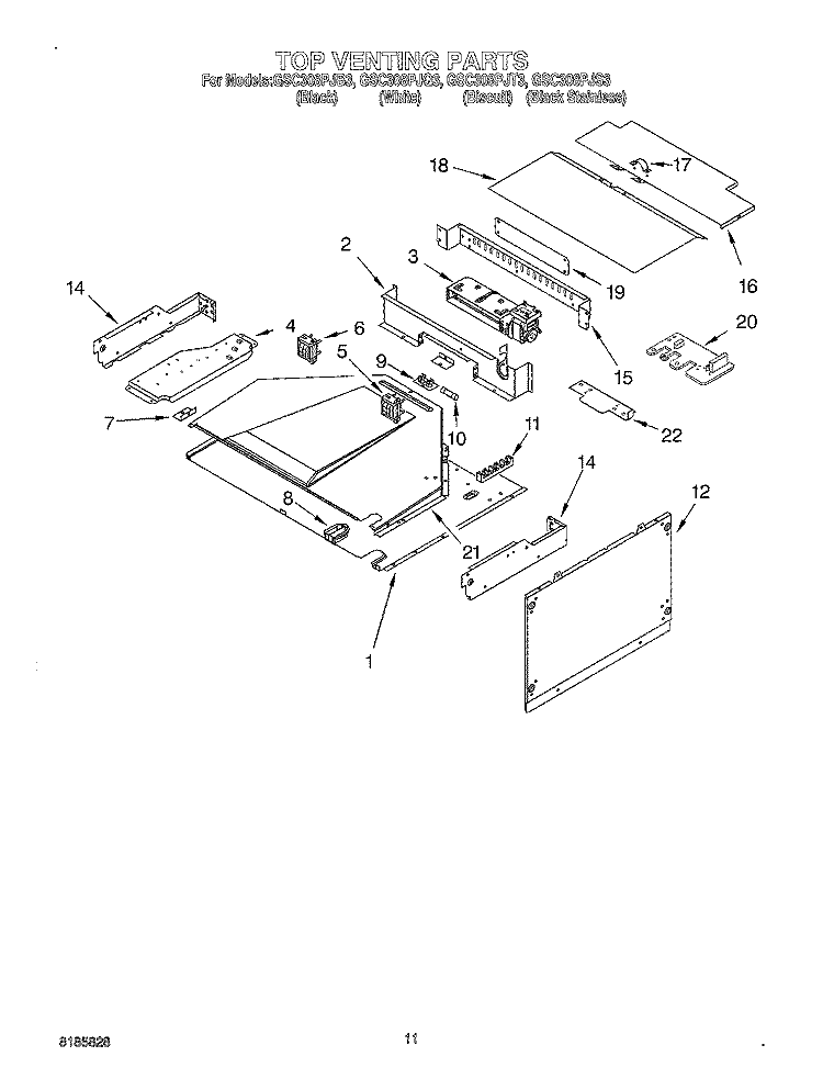 MICROWAVE DOOR, OPTIONAL Diagram and Parts List for GSC308PJS3  Whirlpool Microwave Oven Combo