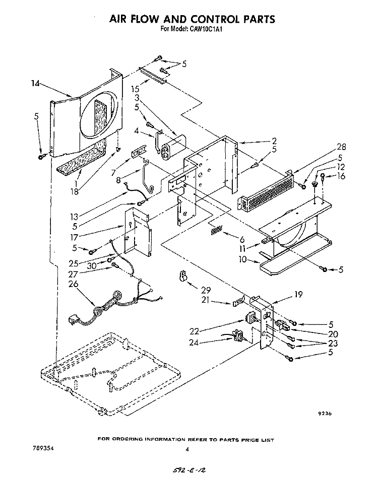 SECTION Diagram and Parts List for CAW10C1A1  Whirlpool Air Conditioner