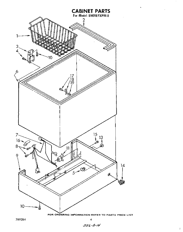 SECTION Diagram and Parts List for EH09EFXPW5  Whirlpool Freezer
