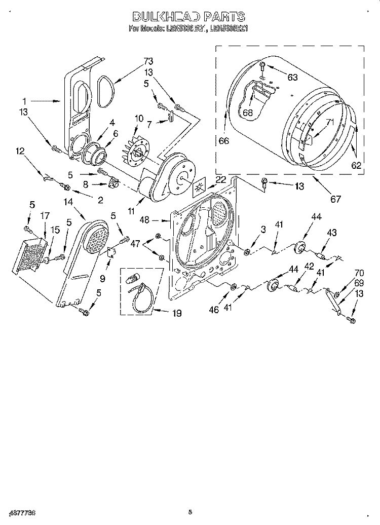 SECTION Diagram and Parts List for LER5636EZ1  Whirlpool Dryer