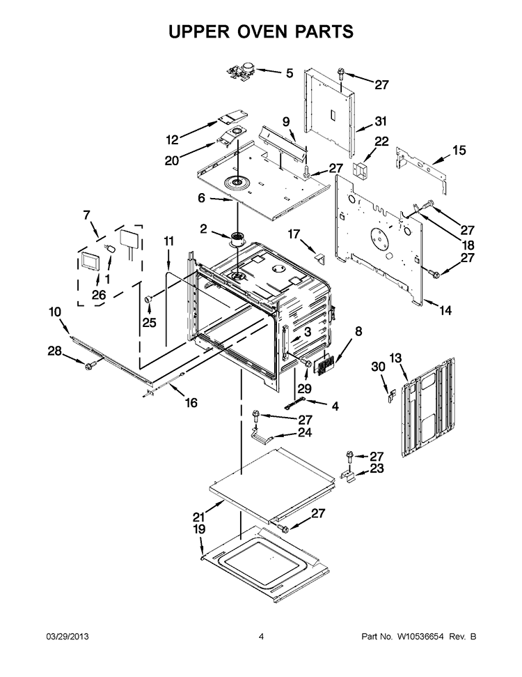 UPPER OVEN PARTS Diagram and Parts List for KEBS209BSP00  KitchenAid Wall Oven