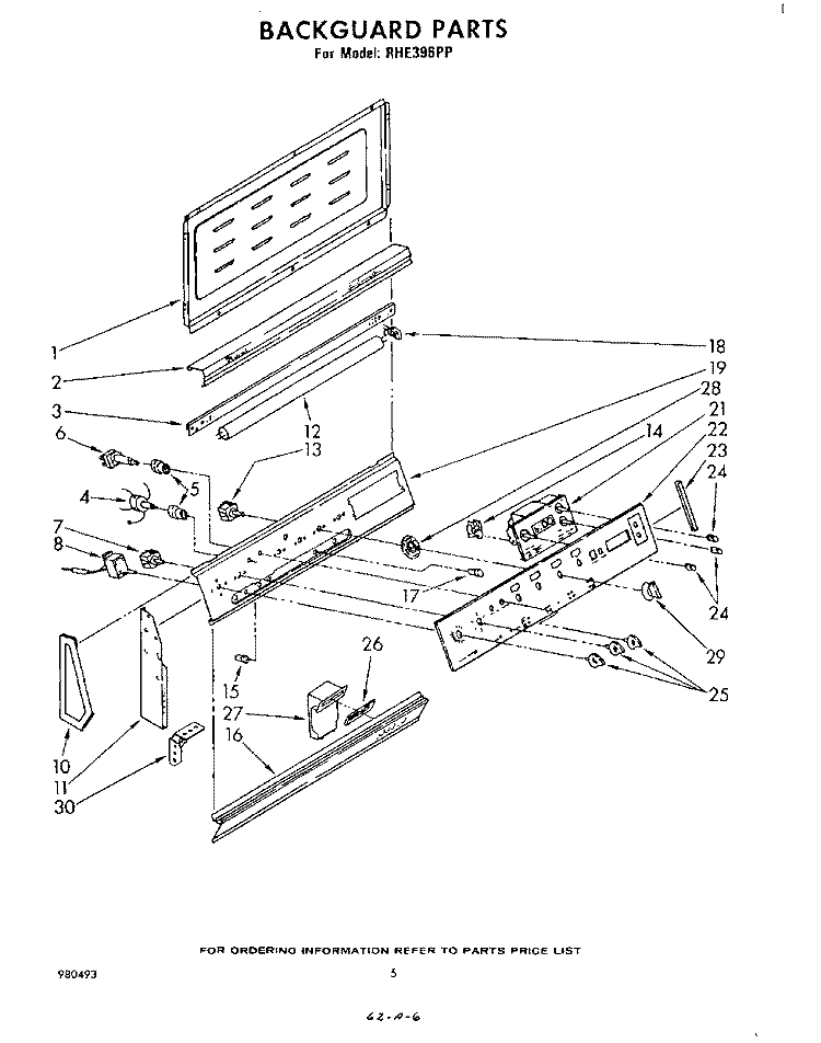 DOOR AND DRAWER Diagram and Parts List for RHE396PP  Whirlpool Range