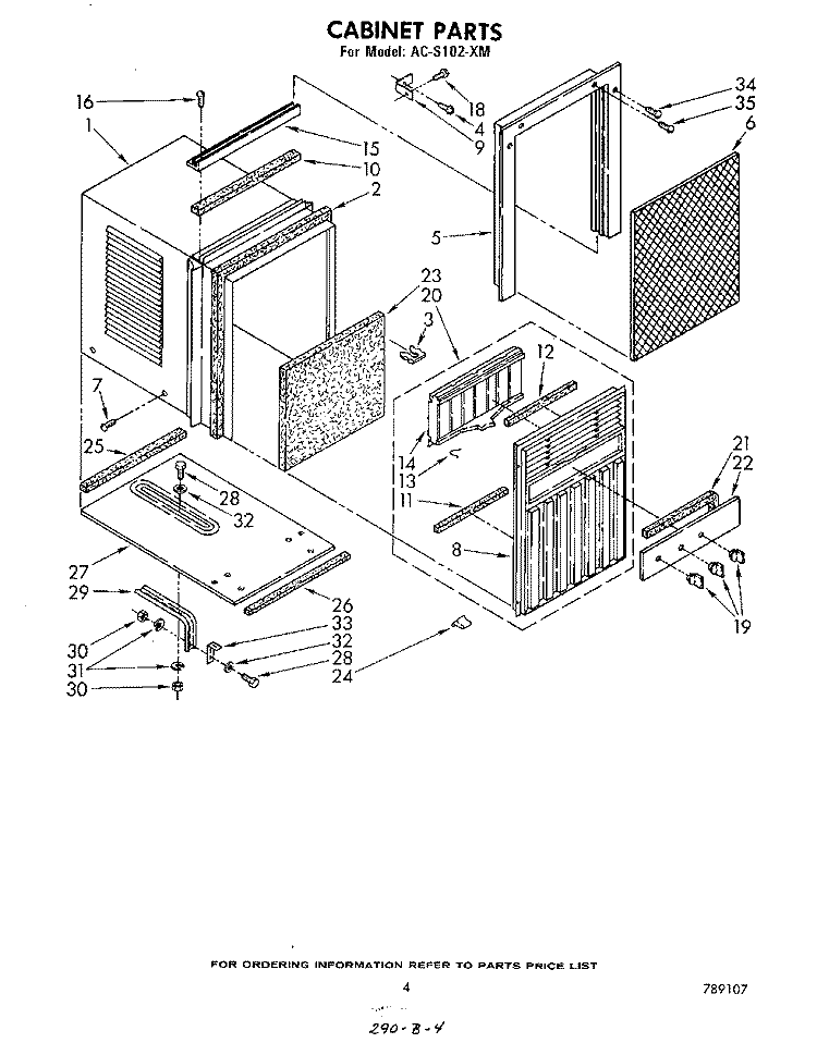 SECTION Diagram and Parts List for ACS102XM  Whirlpool Air Conditioner