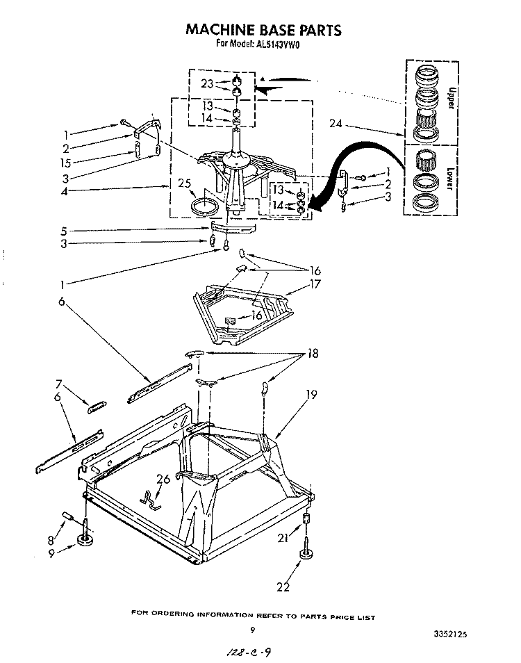 MACHINE BASE Diagram and Parts List for AL5143VG0  Whirlpool Washer