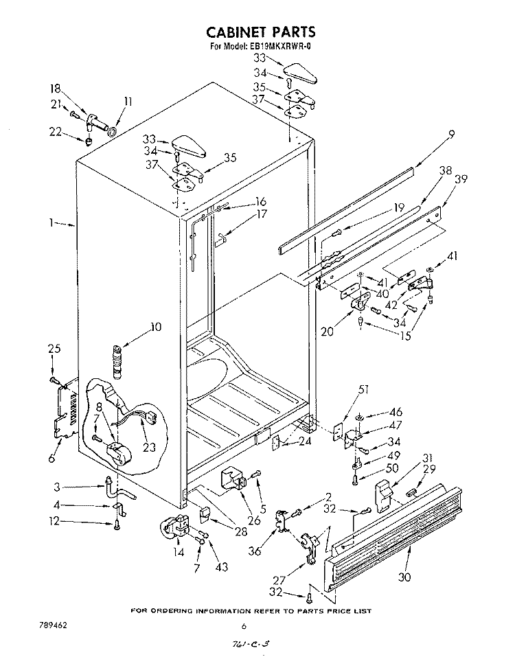 CABINET Diagram and Parts List for EB19MKXRWR0  Whirlpool Refrigerator