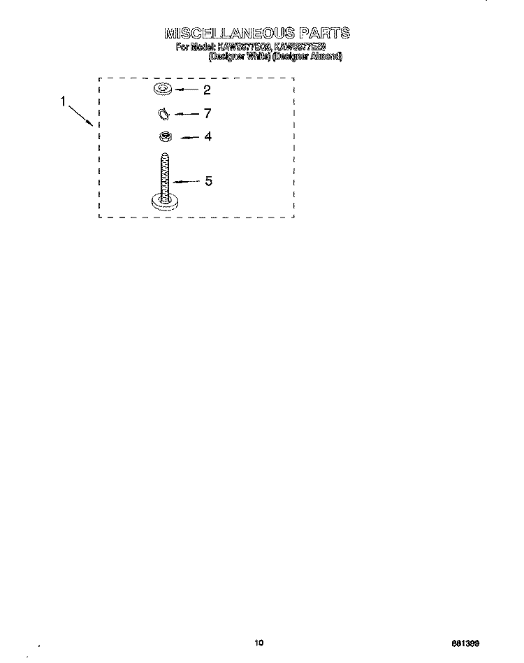 MISCELLANEOUS, LIT/OPTIONAL Diagram and Parts List for KAWS577EZ0  KitchenAid Washer