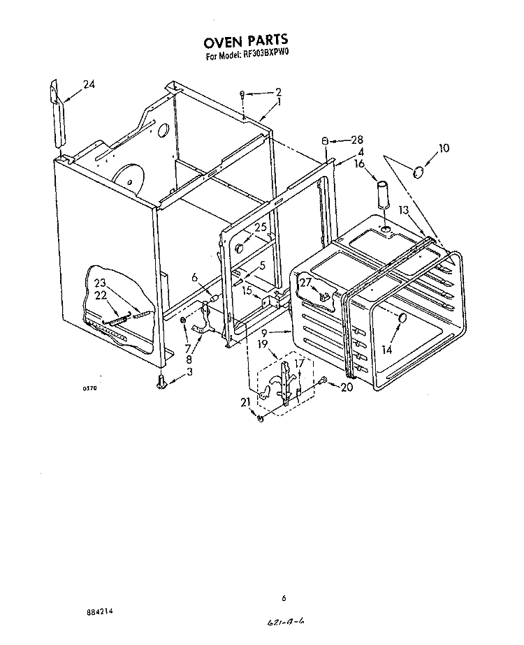SECTION Diagram and Parts List for RF303BXPW0  Whirlpool Range