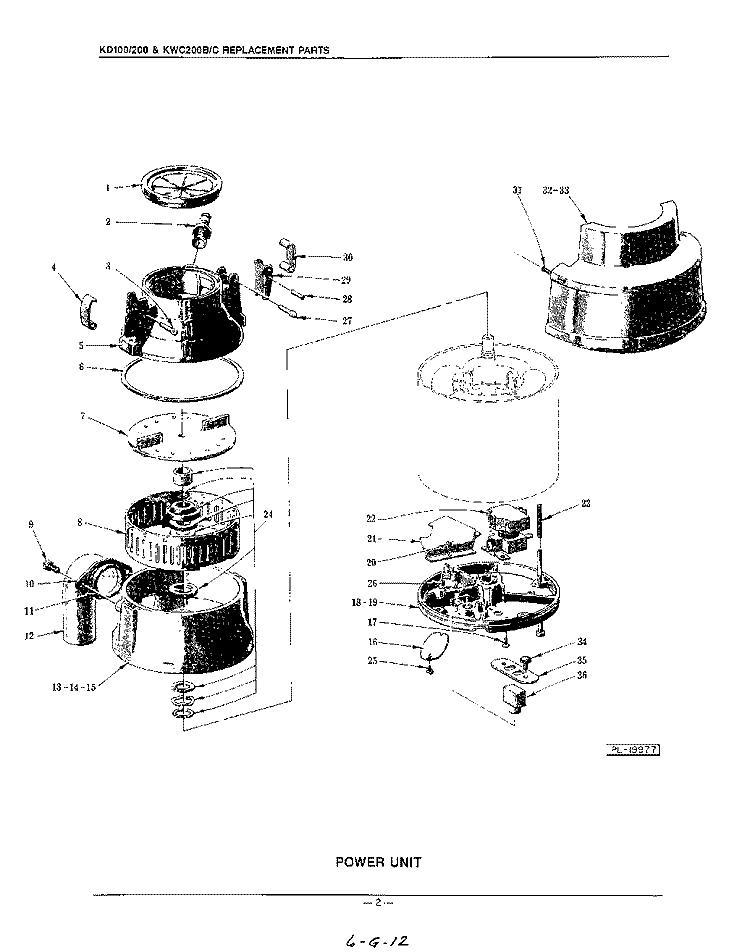 SECTION Diagram and Parts List for KD100  KitchenAid Food Waste Disposer