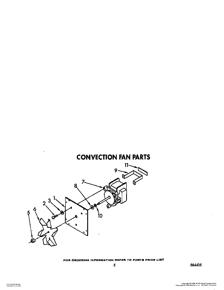 CONVECTION FAN Diagram and Parts List for KEBS277WBL0  KitchenAid Wall Oven