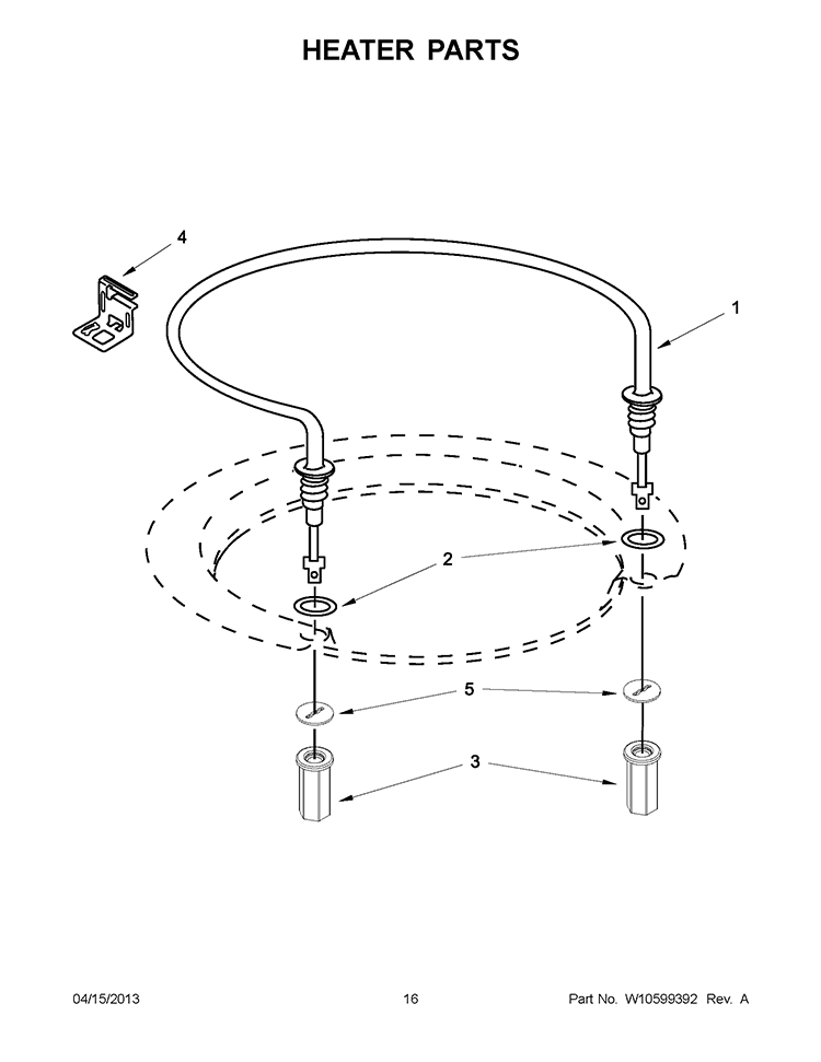 HEATER PARTS Diagram and Parts List for WDF530PAYW5  Whirlpool Dishwasher