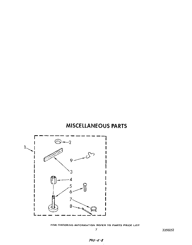 MISCELLANEOUS Diagram and Parts List for LA6040XTW0  Whirlpool Washer