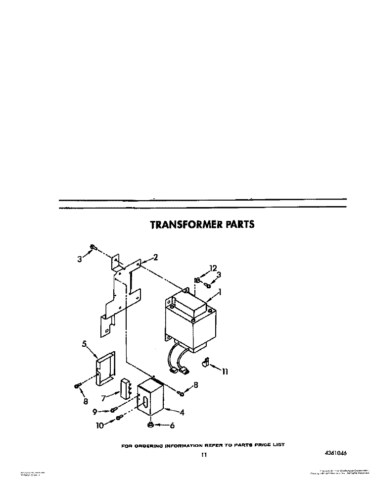 TRANSFORMER, LIT/OPTIONAL Diagram and Parts List for 6ET18GKXWW01  Whirlpool Refrigerator