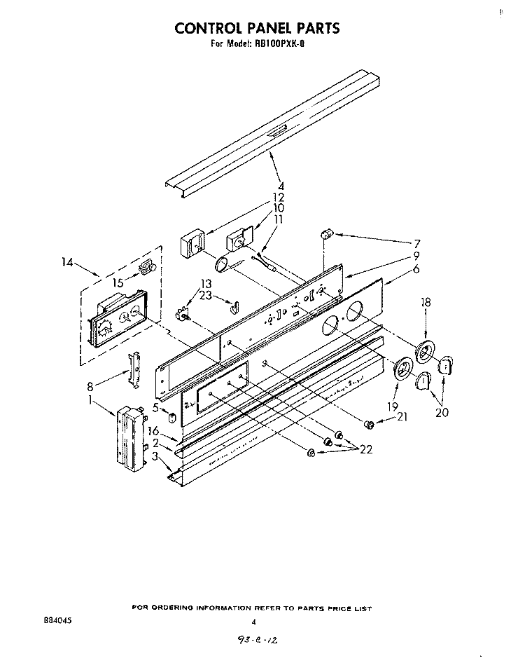 SECTION Diagram and Parts List for RB100PXK0  Whirlpool Wall Oven