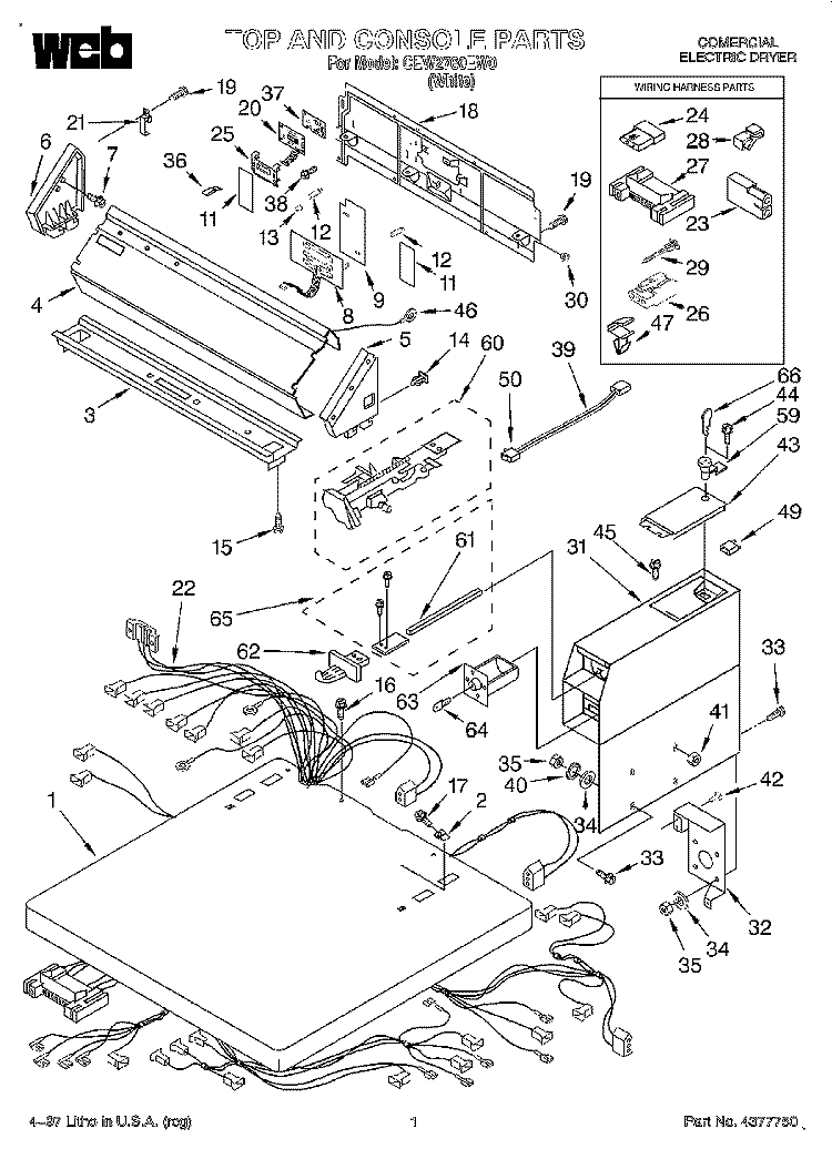 SECTION Diagram and Parts List for CEW2760EW0  Whirlpool Dryer