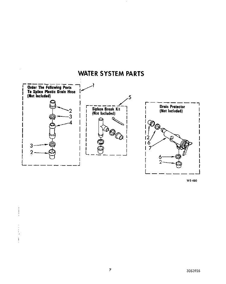 WATER SYSTEM Diagram and Parts List for 6LA5800XTW2  Whirlpool Washer