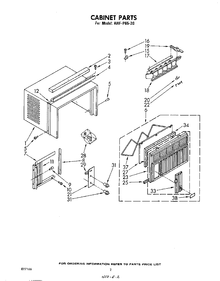 SECTION Diagram and Parts List for AHFP6520  Whirlpool Air Conditioner
