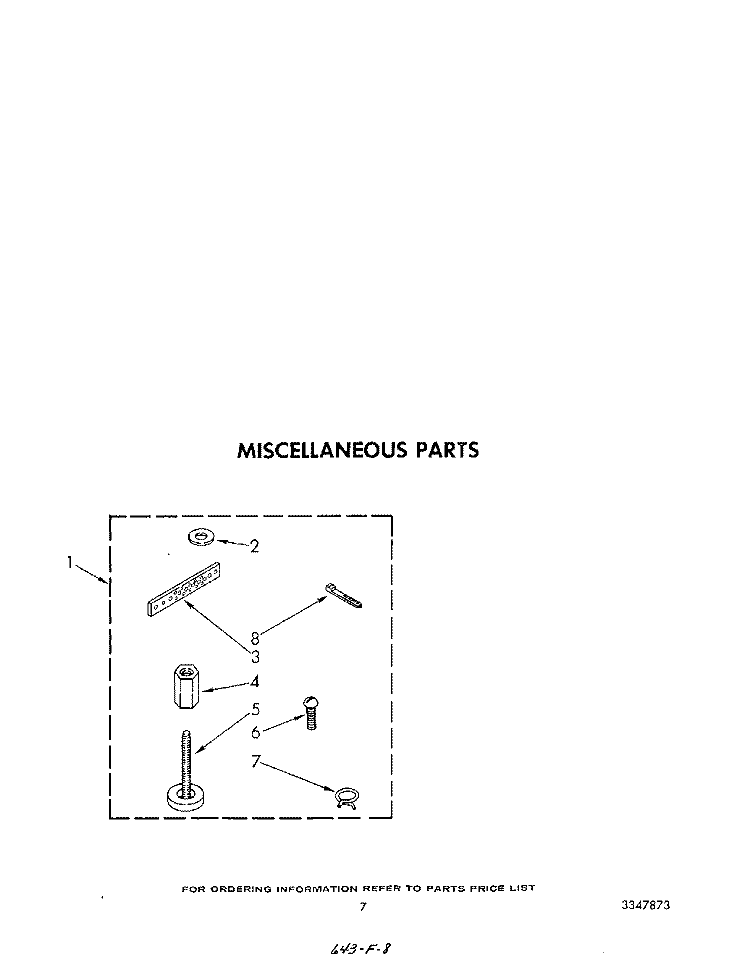 MISCELLANEOUS Diagram and Parts List for LA7800XSW0  Whirlpool Washer