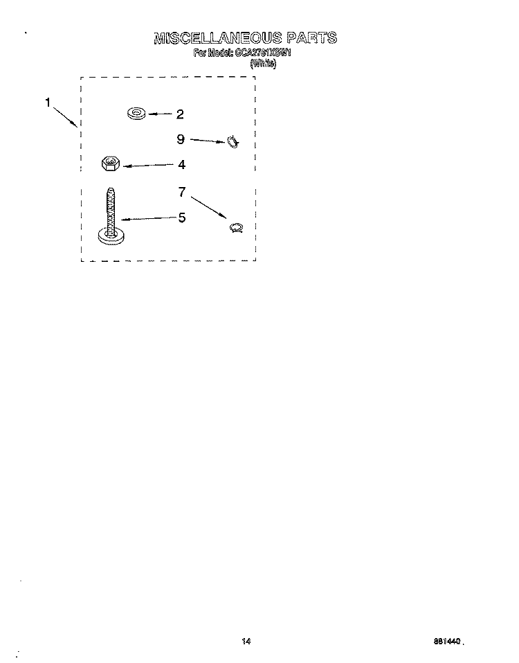 MISCELLANEOUS, LIT/OPTIONAL Diagram and Parts List for GCA2781XSW1  Whirlpool Washer