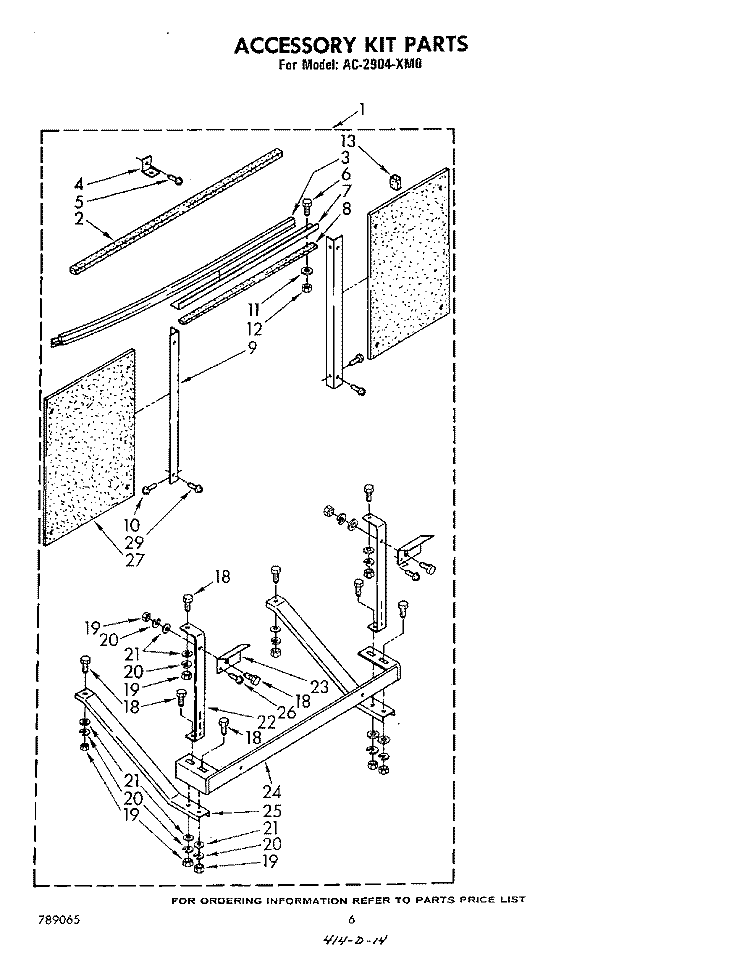 SECTION Diagram and Parts List for AC2904XM0  Whirlpool Air Conditioner
