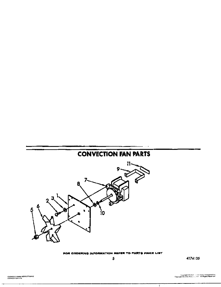 CONVECTION FAN Diagram and Parts List for KEBS277WBL2  KitchenAid Wall Oven