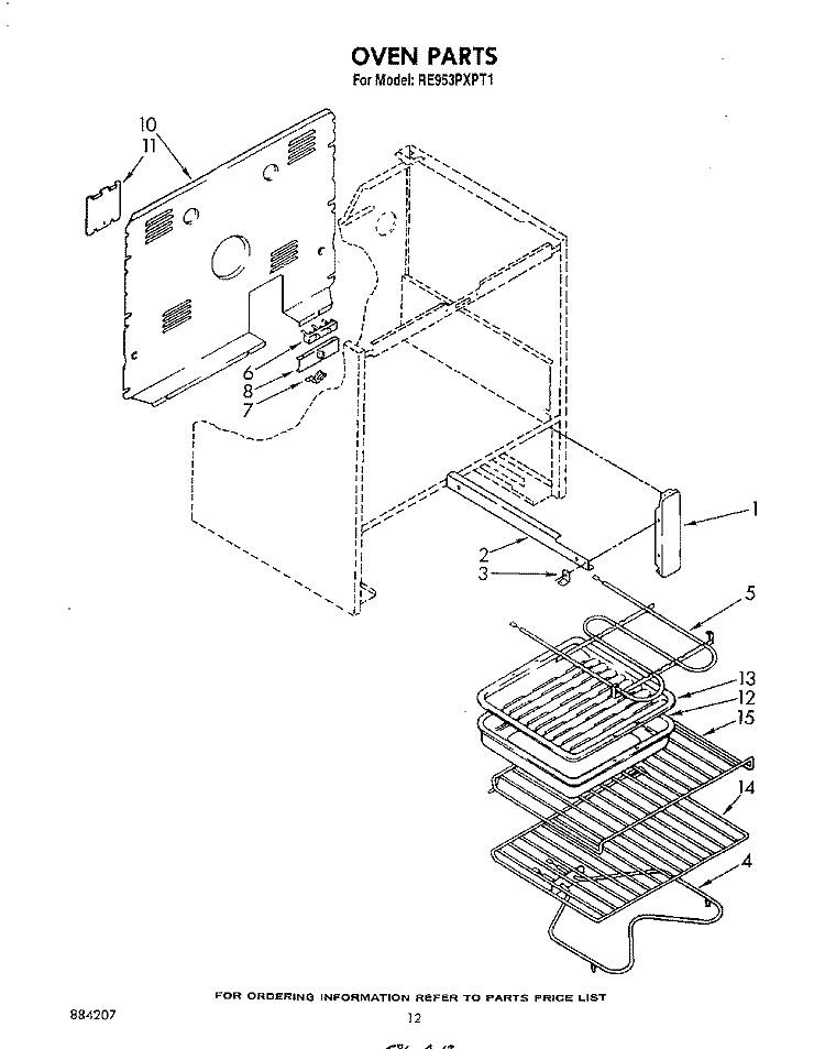 OVEN (CONTINUED) , LITERATURE AND OPTIONAL Diagram and Parts List for RE953PXPT1  Whirlpool Range