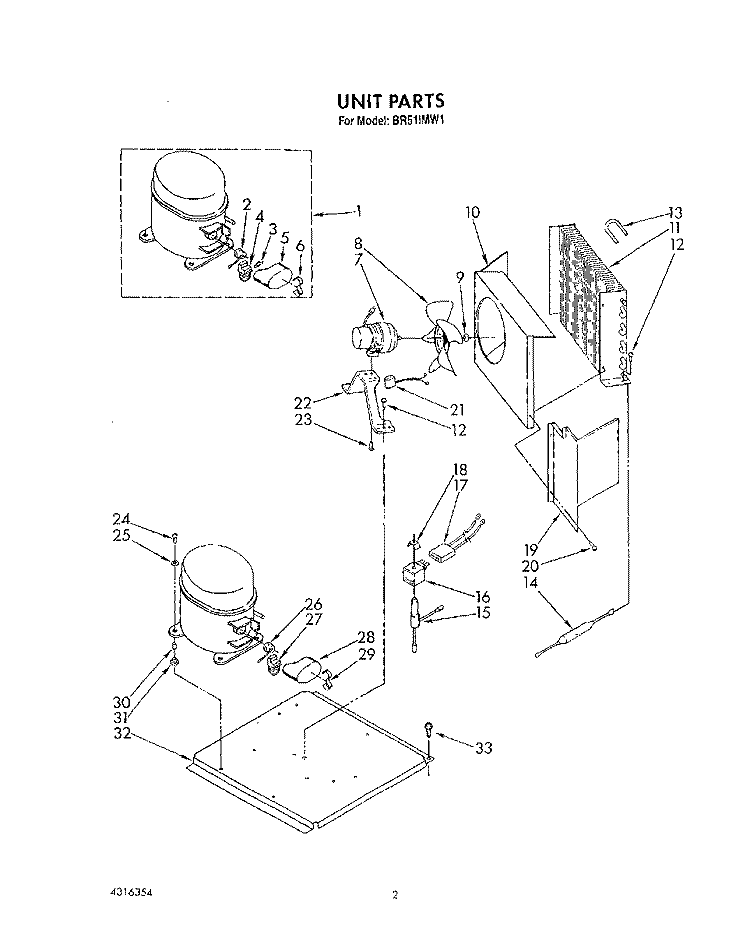 UNIT, LITERATURE Diagram and Parts List for BR51IMW1  Whirlpool Ice Maker